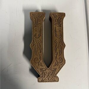 Decorative Brown Letter 'U' or ‘V’
